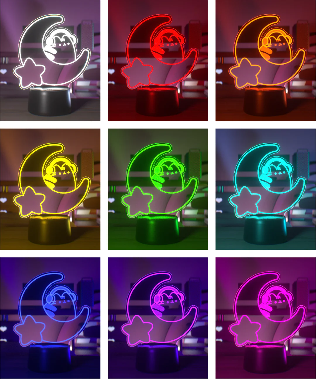Gamer Pusheen Moon Otaku Lamp - Image 3
