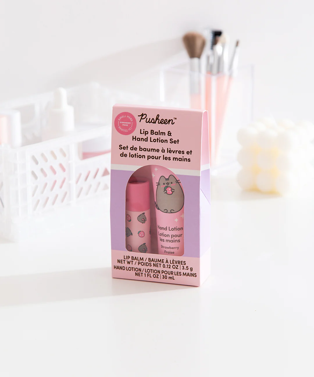 Pusheen Strawberry Lip Balm & Hand Lotion Set