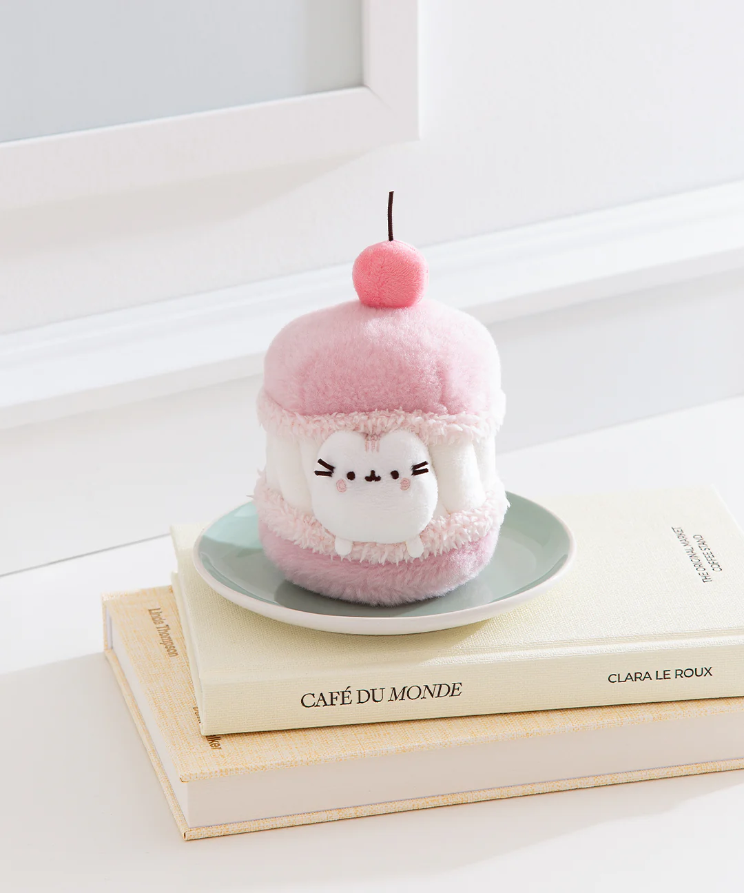 Pusheen Sweets Cherry Macaron Plush 2-pc Environment - Image 9